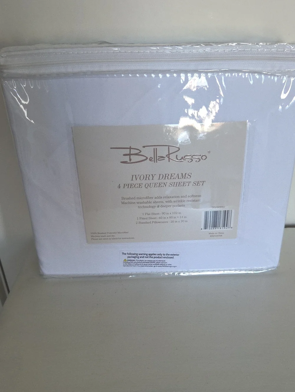 BellaRusso Ivory Dreams 4-Piece Queen Sheet Set - Ivory